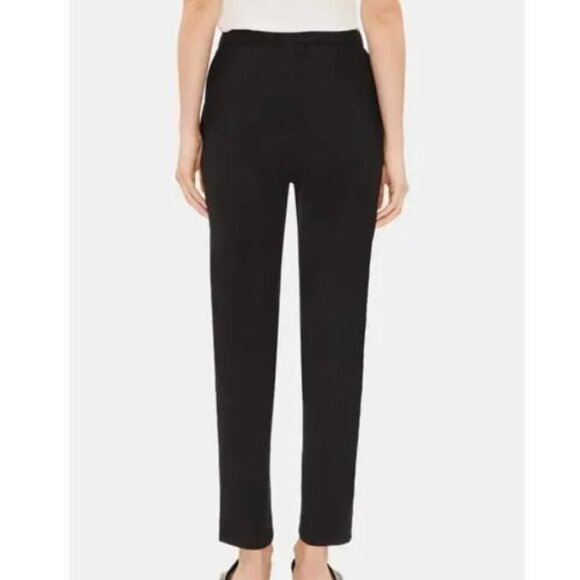 Eileen Fisher Black Silk Pull On Ankle Pants - Picture 13 of 14